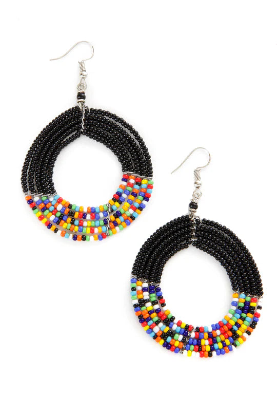 Rainbow Maasai Celebration Circle Earrings