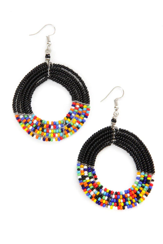 Rainbow Maasai Celebration Circle Earrings