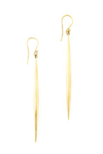 Load image into Gallery viewer, Brass and Cow Bone Javelin Earrings
