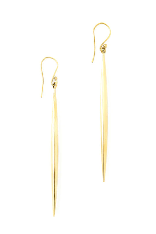 Brass and Cow Bone Javelin Earrings