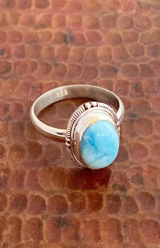 Larimar Sterling Silver Ring