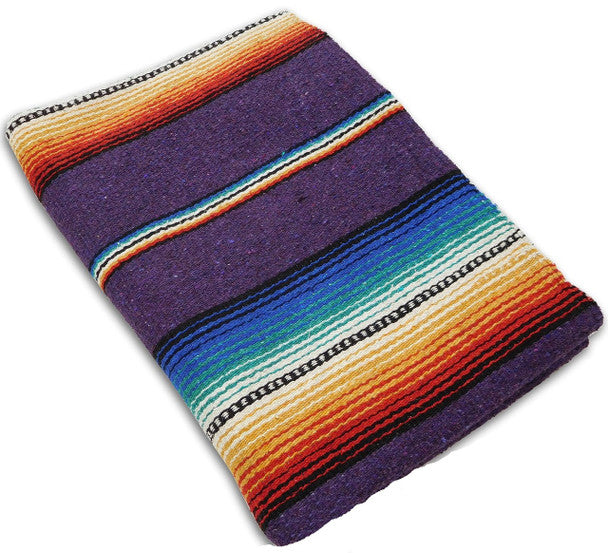 Sarape Cotton Heavy Weave Striped Yoga Roll Blanket