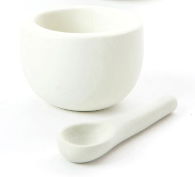 White Soapstone Salt Cups & Spoon
