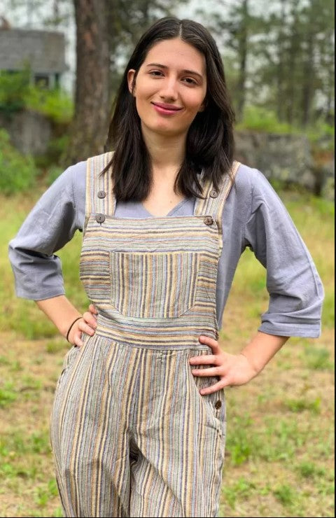 Striped Romper / Overalls Cotton