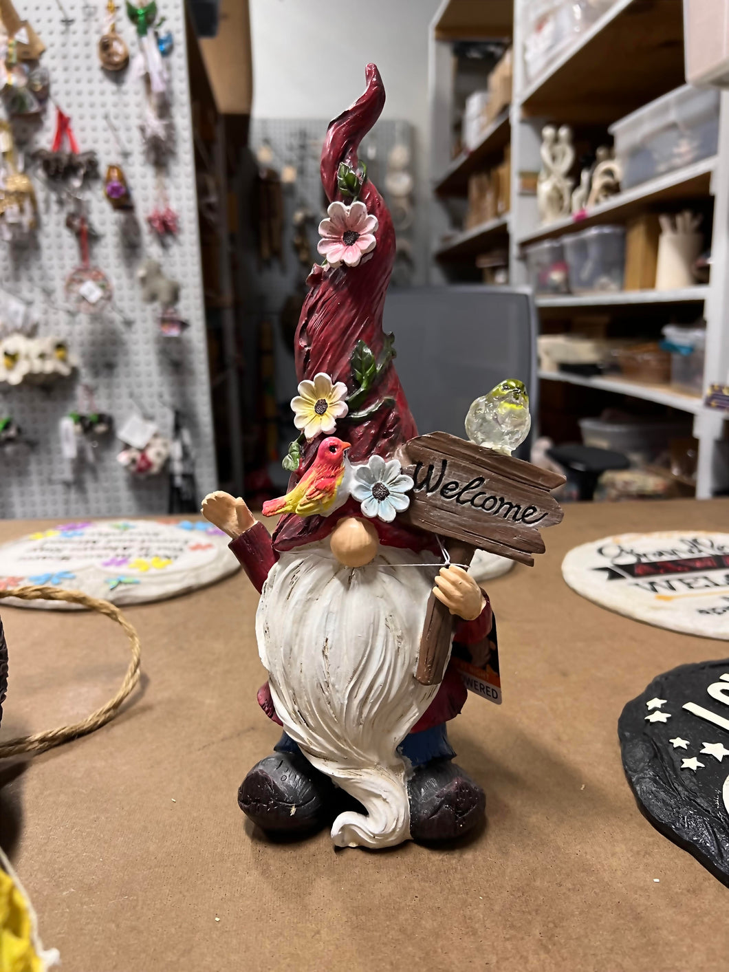 Statue, Garden Gnome Welcome Solar