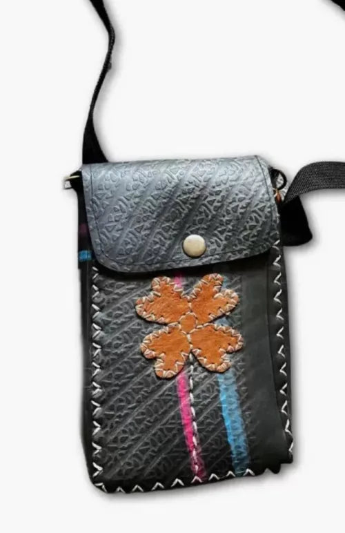Vertical Recycled Rubber Shoulder Bag