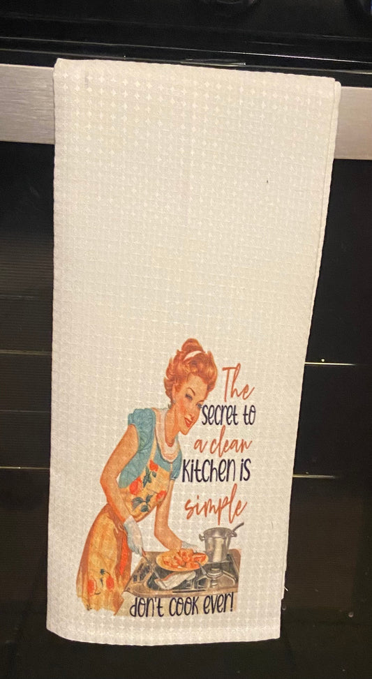 Waffle Knit Towel "secret to a clean kitchen"