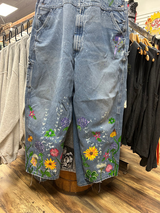 vintAGED Pianted Denim Overall