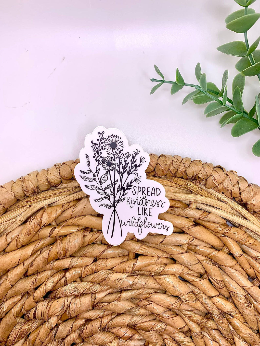 Spread kindness like wildflower sticker, laptop stickers