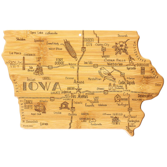 Destination Iowa State-Shaped Serving & Cutting Board