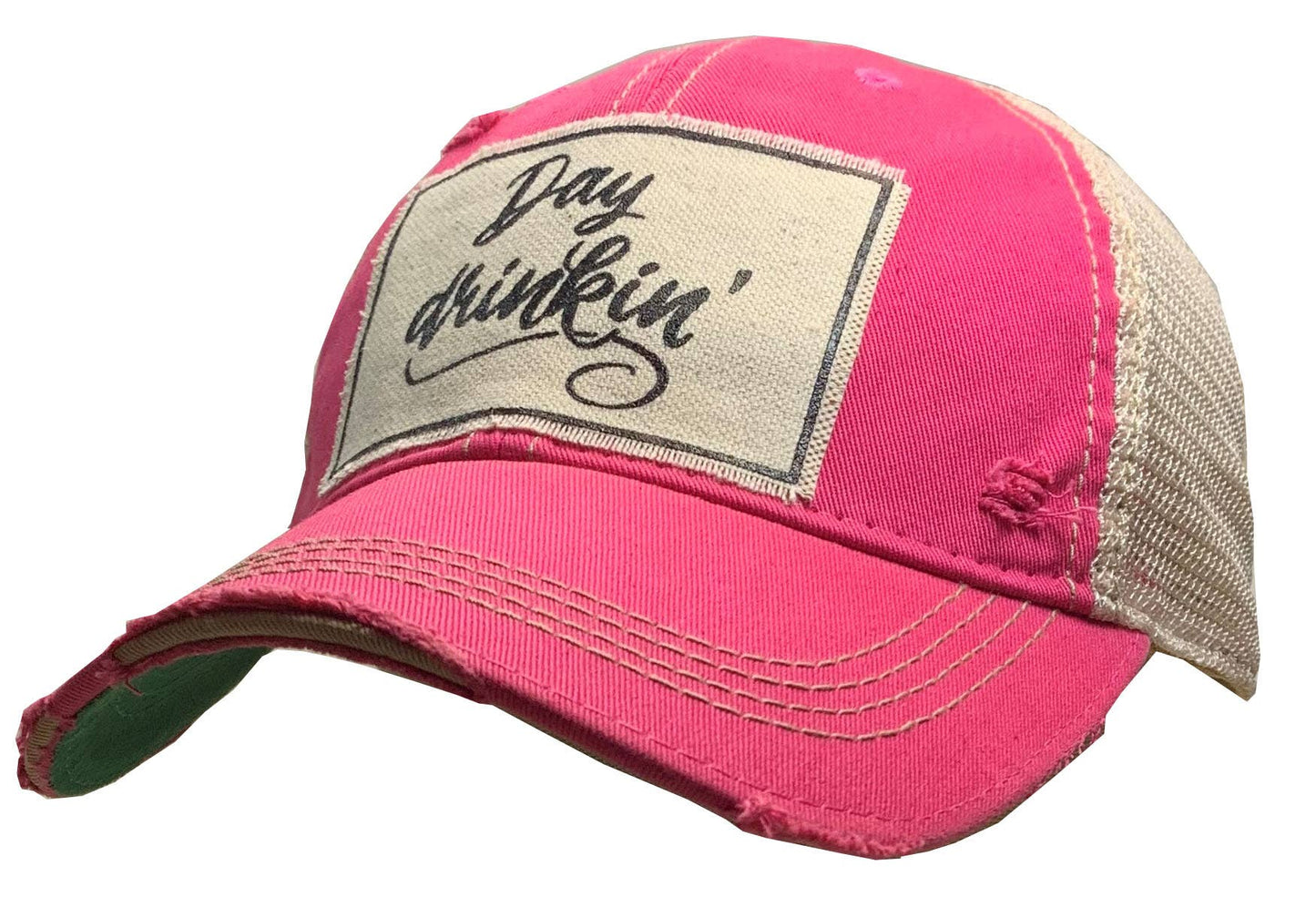Day Drinkin' Pink Distressed Cap Unisex
