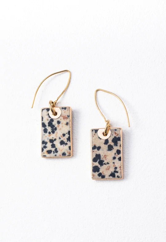Discovery Earrings in Dalmatian Jasper
