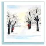 Quilled Snow Covered Trees Greeting Card
