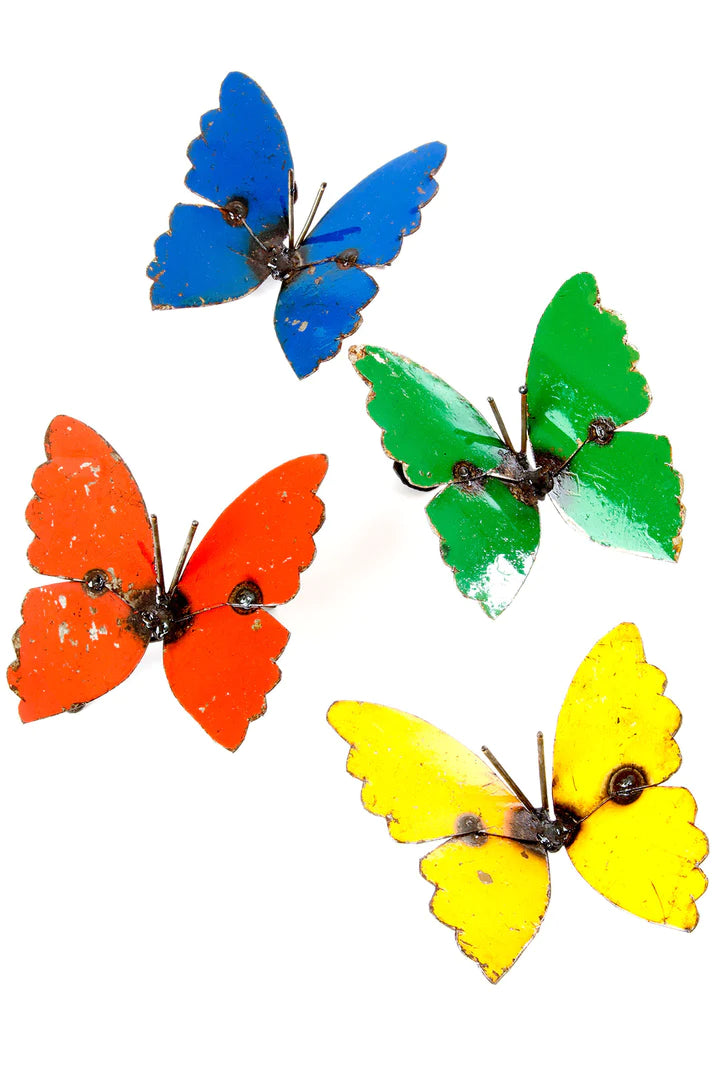 Recycled Metal Butterfly Wall Art Sculptures