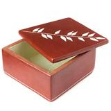 African Bamboo Square Soapstone Boxes
