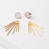 Caroline Mother of Pearl Stud & Fringe Earrings