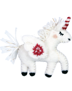 Felt Ornament: Snowflake Unicorn