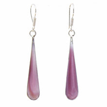Load image into Gallery viewer, Mulberry Clam Shell Elongated Teardrop Earrings
