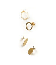 Load image into Gallery viewer, Diya Earrings - Circle &amp; Oval Stud Set
