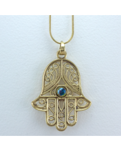 Load image into Gallery viewer, Filagree Hamsa Necklace
