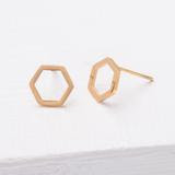 Justine Gold Hexagon Earrings