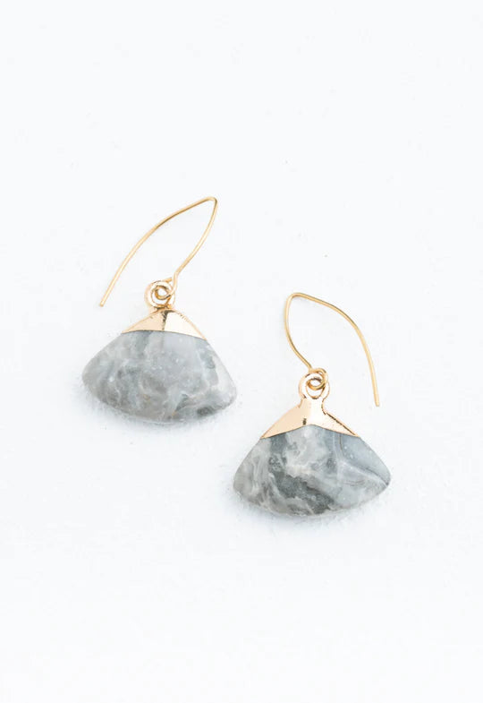 Fan Drop Earrings Charcoal
