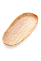 Shallow Wild Olive Wood Oval Serving Bowls