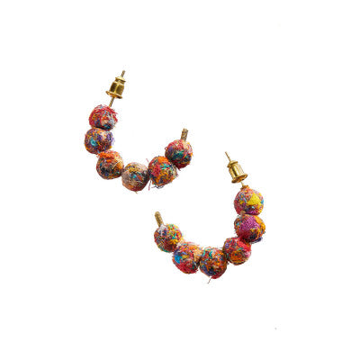 Mosaic Brushed Sari Earrings