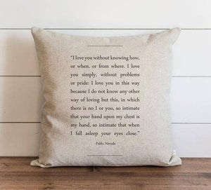 Book Collection Pablo Neruda Pillow Cover