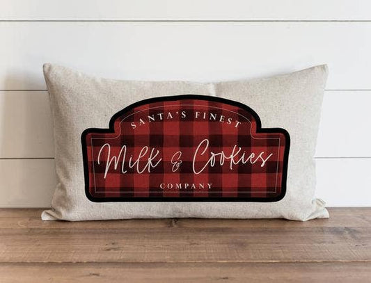 Milk & Cookies Plaid Pillow Cover