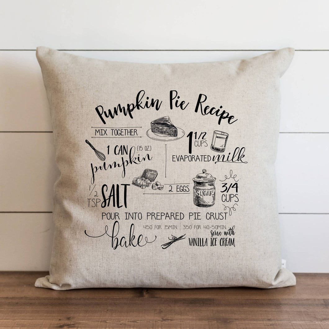 Pumpkin Recipe Pillow Cover