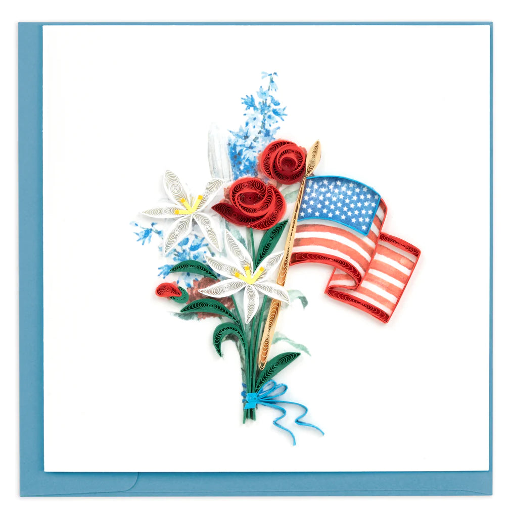 Quilled Memorial Day Flowers Greeting Card