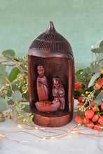 Load image into Gallery viewer, Rwandan Thatched Hut Wooden Nativity
