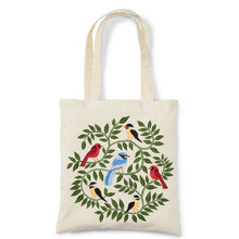 Load image into Gallery viewer, Woodland Birds Embroidered Tote Bag
