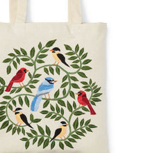 Load image into Gallery viewer, Woodland Birds Embroidered Tote Bag
