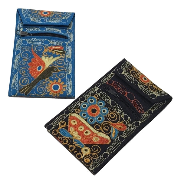 Embroidered Colca Canyon Phone Pouch Wallet w/ String