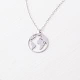 Silver World Pendant Necklace