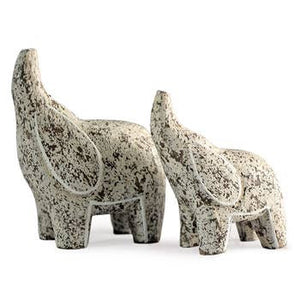 Rustic Natural Elephants Set