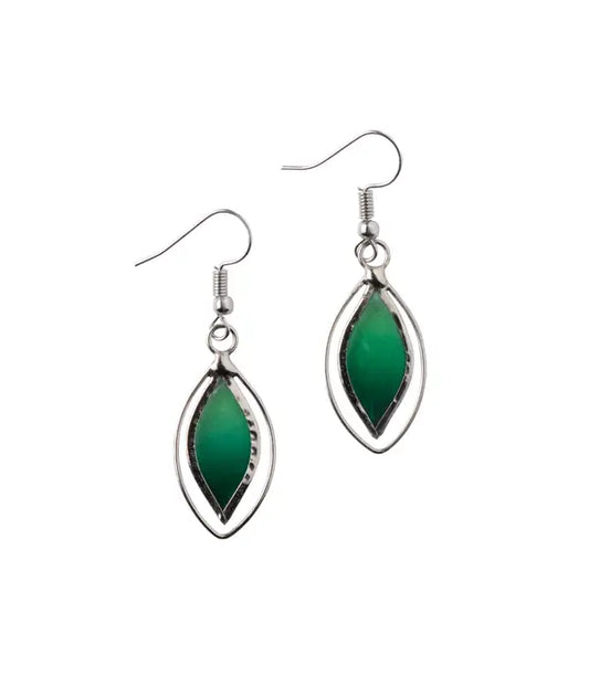 Green Leaf Earrings