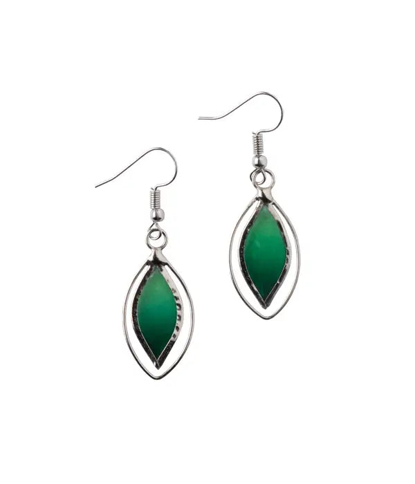 Green Leaf Earrings
