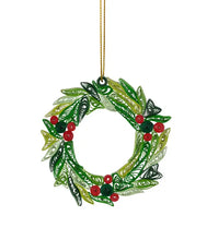 Load image into Gallery viewer, Quilled Wreath Ornament
