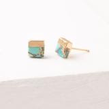 Lorena Square Turquoise Stud Earrings