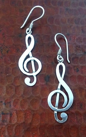 Sterling Music Symbol Earring
