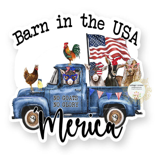 Barn In The USA Farm Animals -Vinyl Decal Sticker