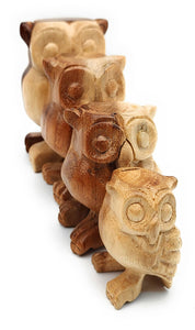 5 Inch Natural Wooden Hooting Owl