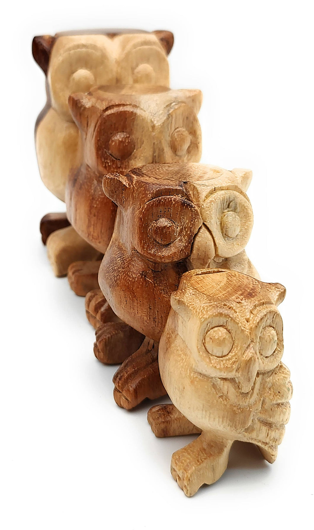 5 Inch Natural Wooden Hooting Owl