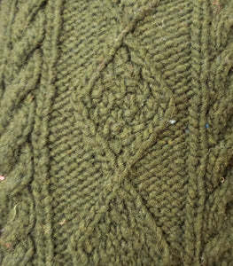 Hand Knit Wool cable Mitten