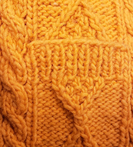 Hand Knit Wool cable Mitten