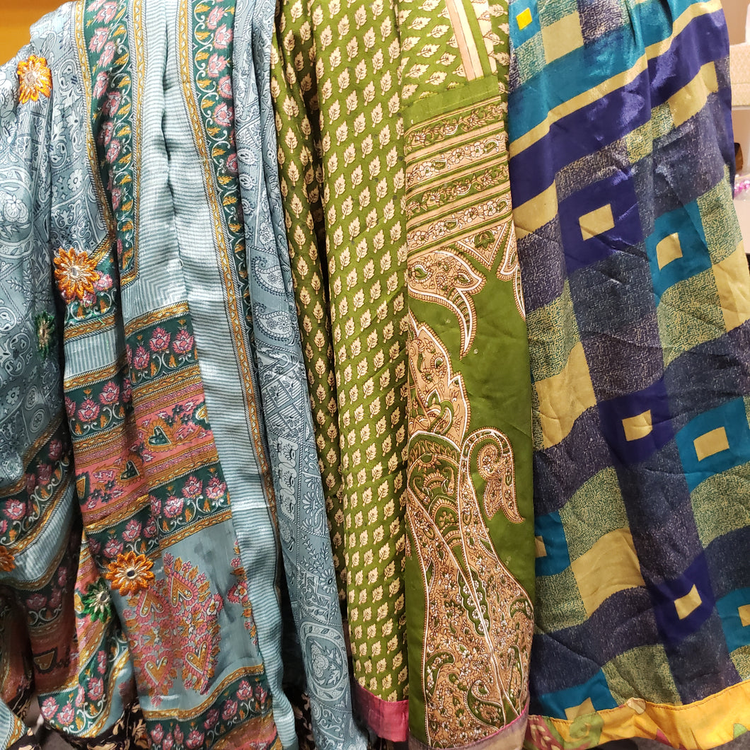 Recycled Sari Round Flare Skirt