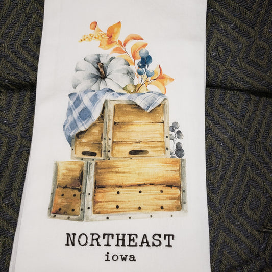 Tea Towel Pumpkin Crate Northeast Iowa